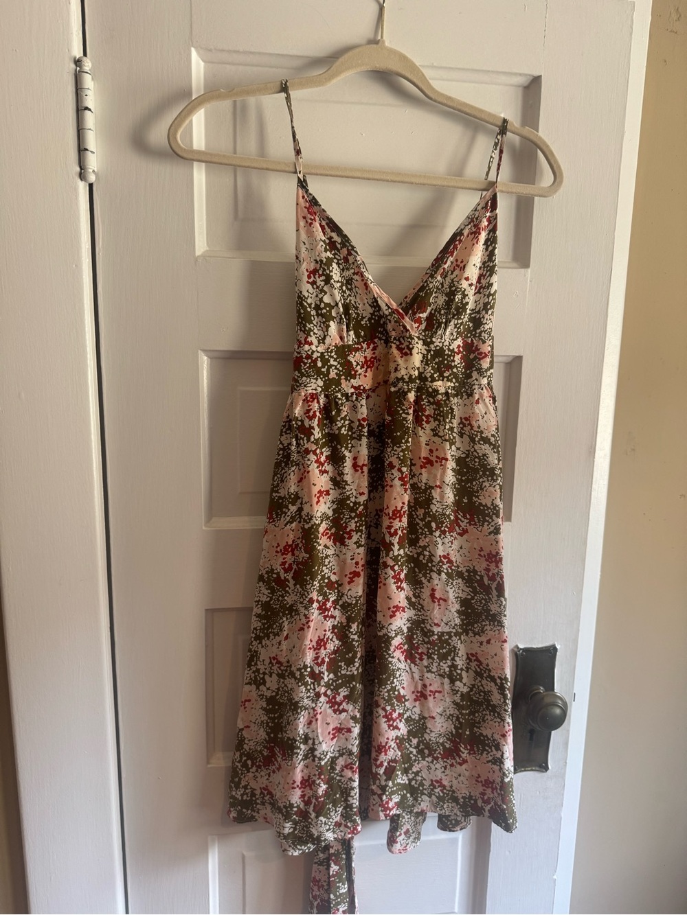 A/X Armani Exchange Pink, Olive & Red Floral Slip Dress